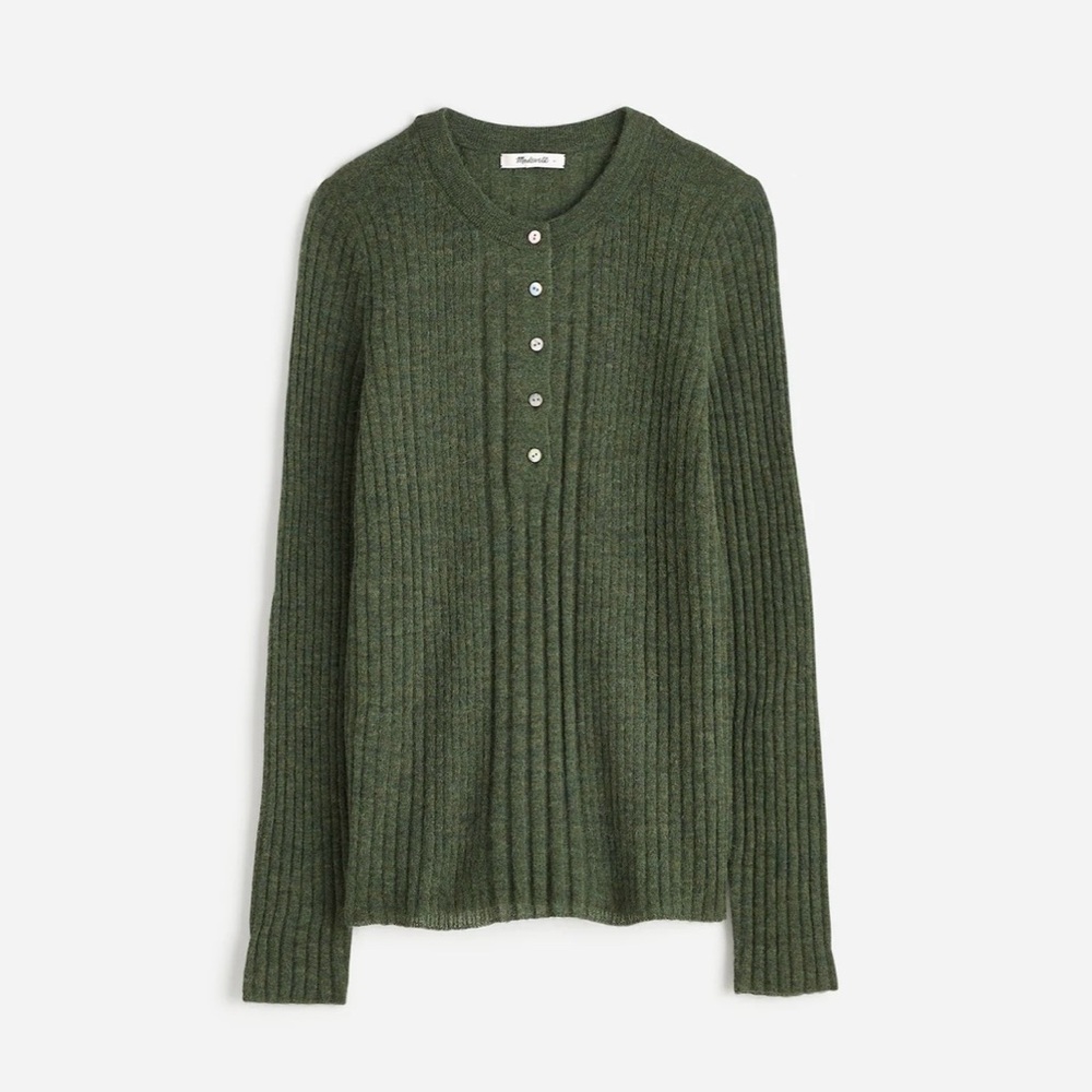 Alpaca-Blend Henley Sweater MAKE ME AN OFFER!!!